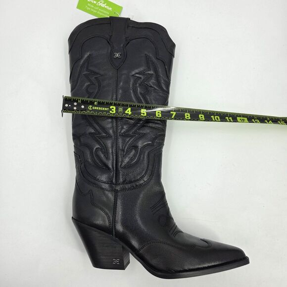 Steve Madden James Western Boots Womens Size 9 Black Leather Tall Cowgirl Boho - Picture 10 of 11